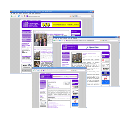 Screenshot of Cleaning43.com website